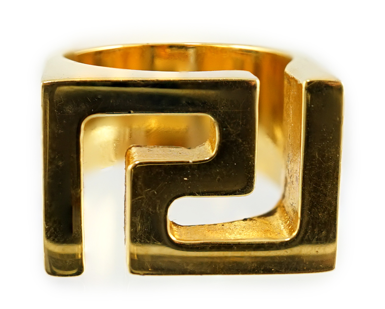 A Versace men's Iconic Logo Collar ring Size R/S